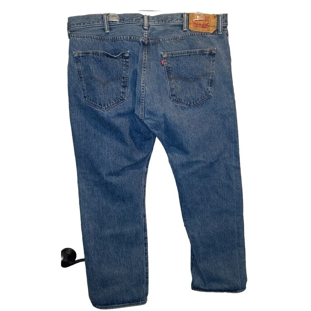 Levi's 501 Men’s Blue Denim Jeans Size 42x30 Button Fly Medium Wash